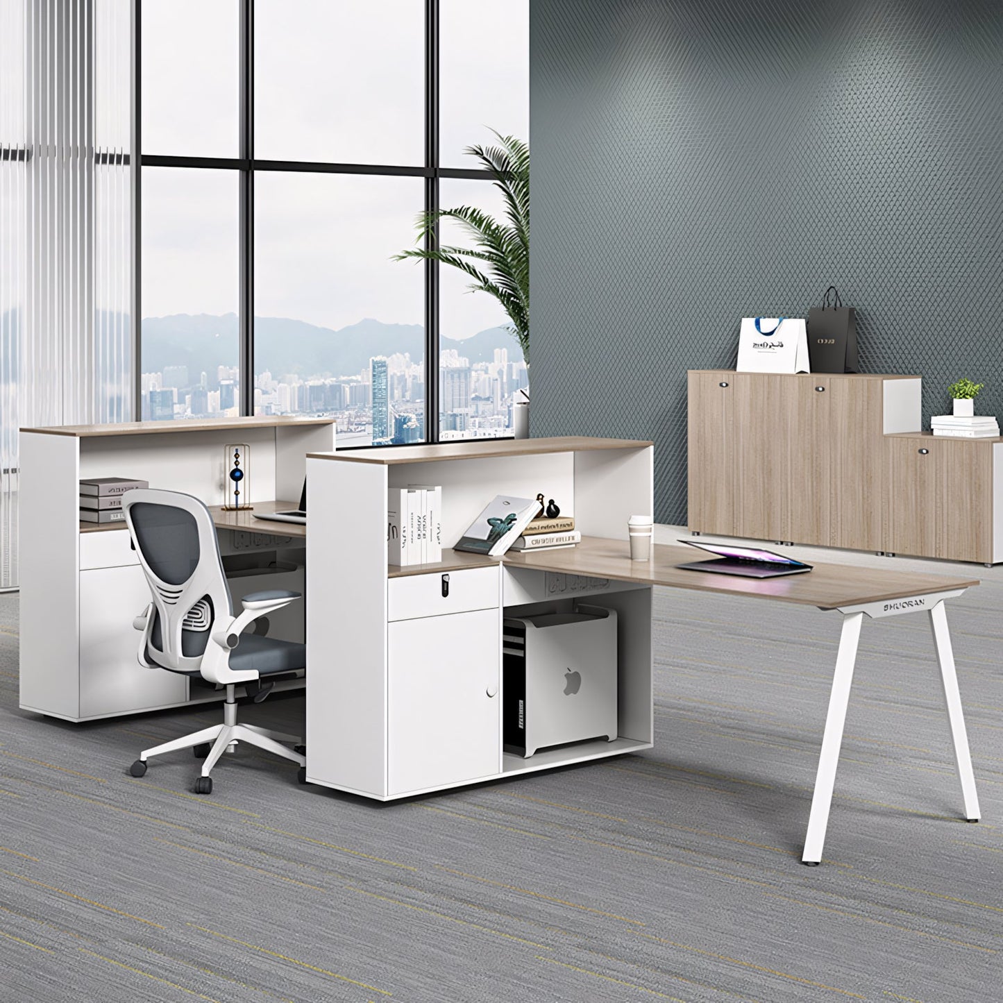 Furnavo Sleek Office Desk – Modern Staff Table for Collaborative Workspaces