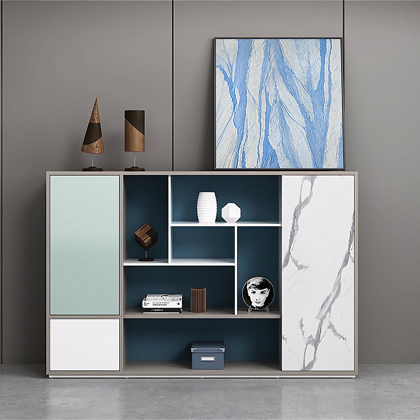 Furnavo Chic Office Storage Cabinet – Modern Wooden Organizer for Workspaces