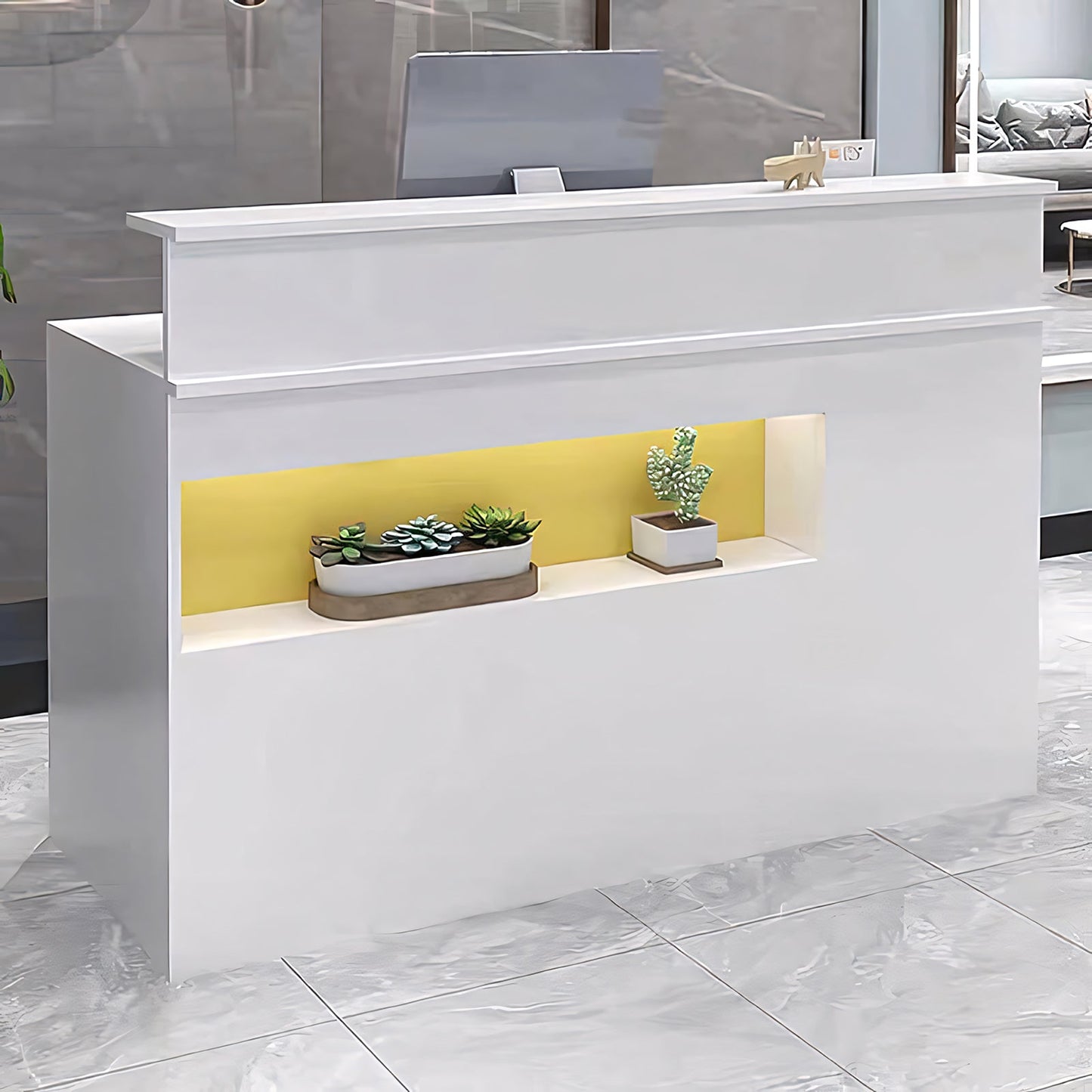 Furnavo Chic Reception Desk – Modern Cashier Counter & Checkout Front for Shops & Salons