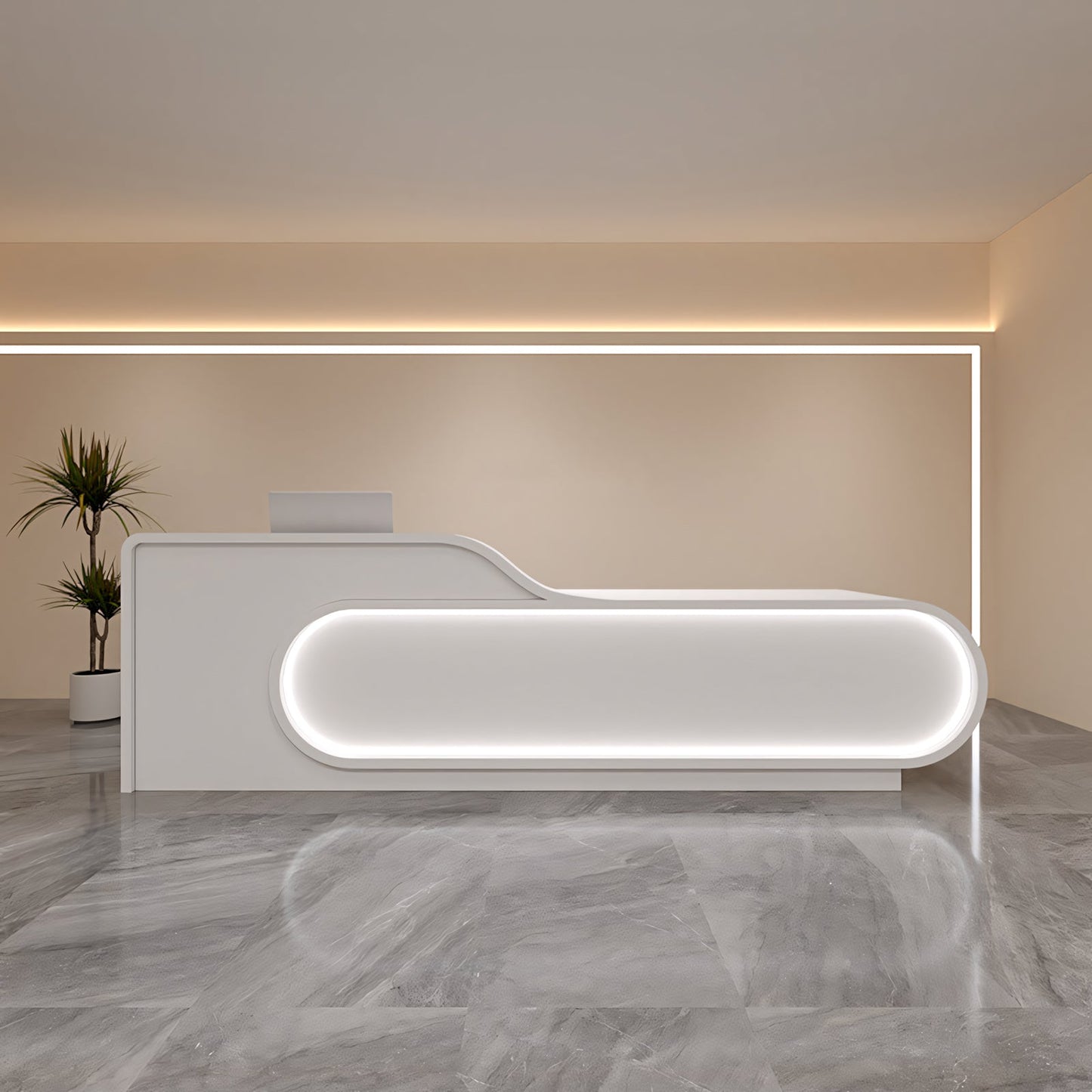 Furnavo Minimalist Reception Desk – Chic Front Counter for Offices, Beauty & Hair Salons