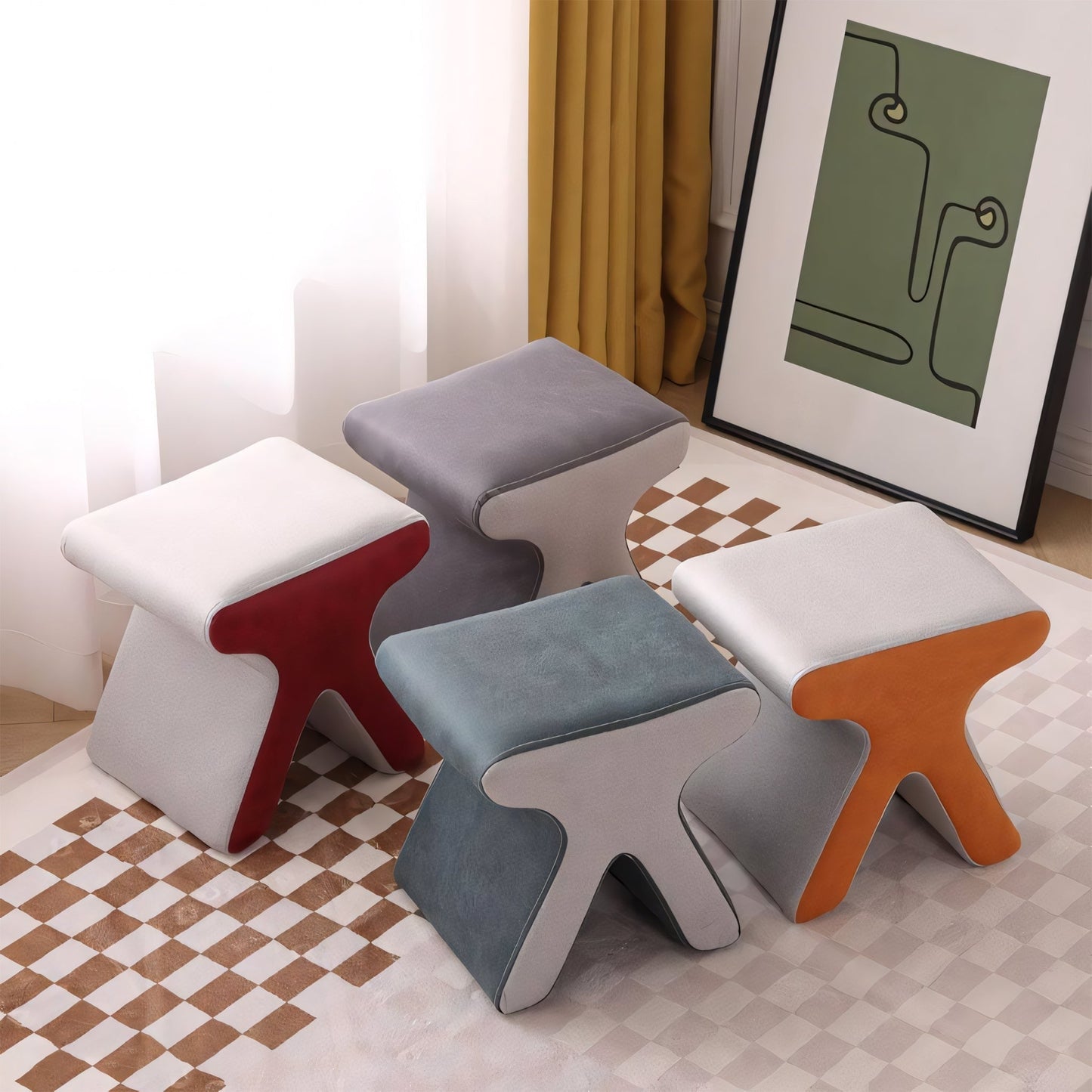Furnavo Tech-Fabric Lazy Footstool