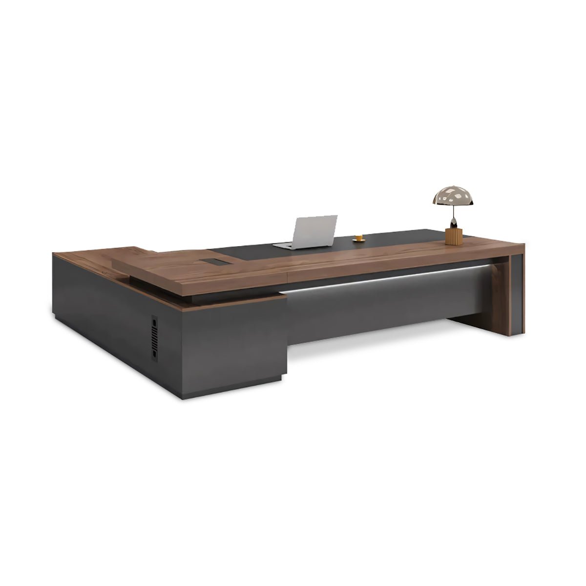 Furnavo Executive Desk with Built-In LED Strip Lighting
