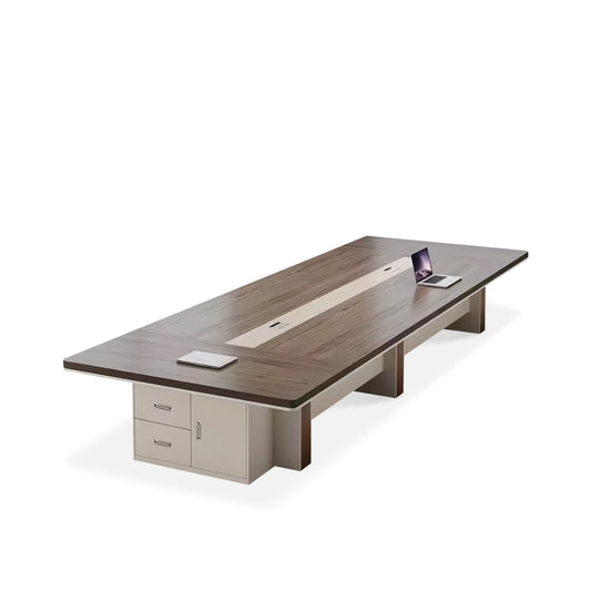 Furnavo Creative Conference Table – Modern Meeting Desk with Side Storage Cabinet