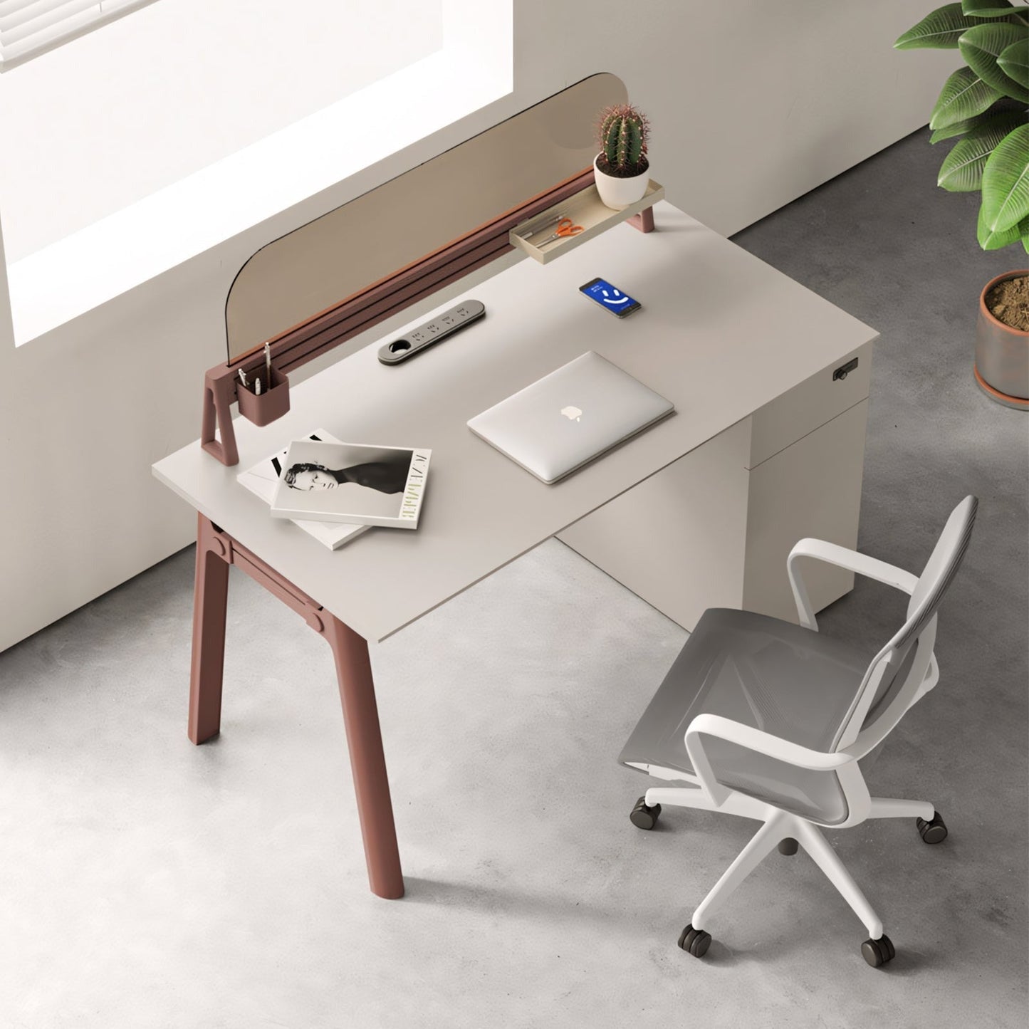 Furnavo Office Desk – Simple Modern Staff Table for Company Workspaces