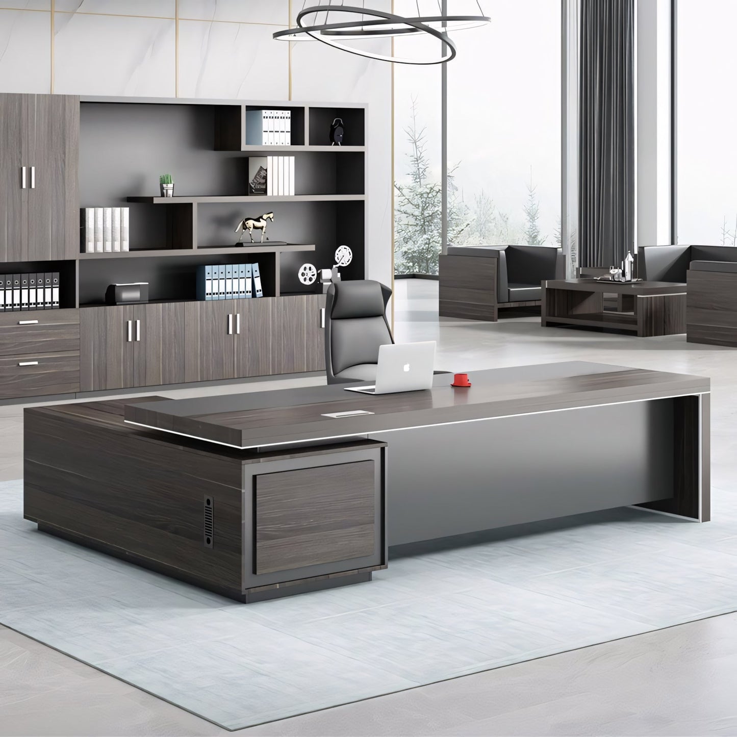 Furnavo Modern Boss Manager Desk & Chair – Refined Office Set