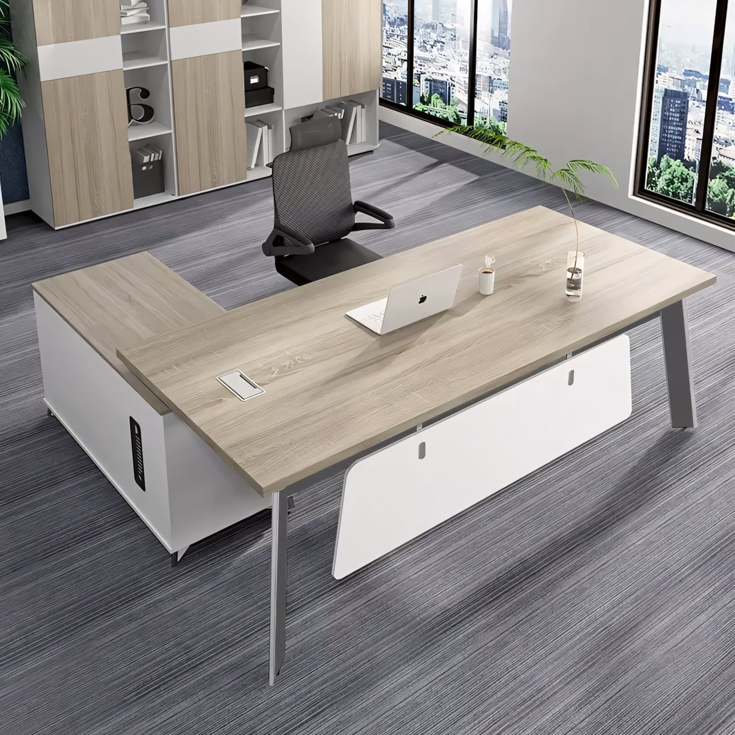 Furnavo Modern Supervisor Manager Desk – Clean Office Workstation
