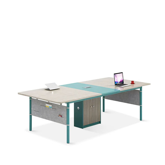 Furnavo Color-Blocking Conference Table – Modern Meeting Desk & Chair Set