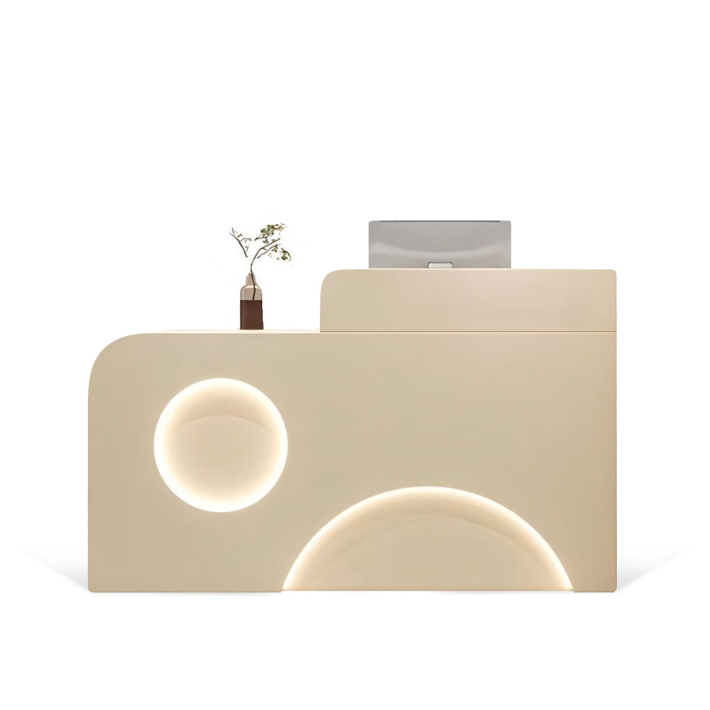 Furnavo Fully Assembled Reception Desk with LED Accents for Salons