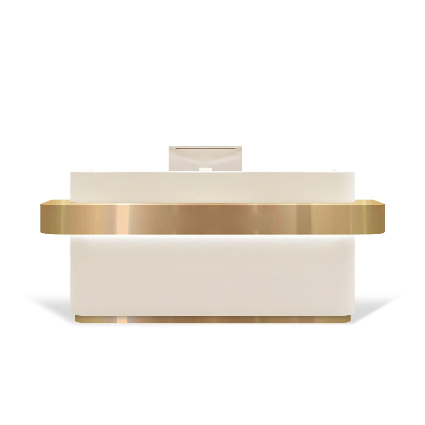 Furnavo Stainless Steel Simple Reception Desk for Salons and Stores