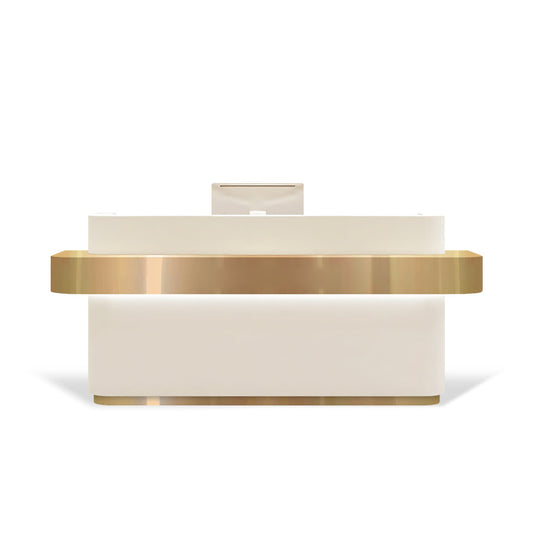 Furnavo Stainless Steel Simple Reception Desk for Salons and Stores