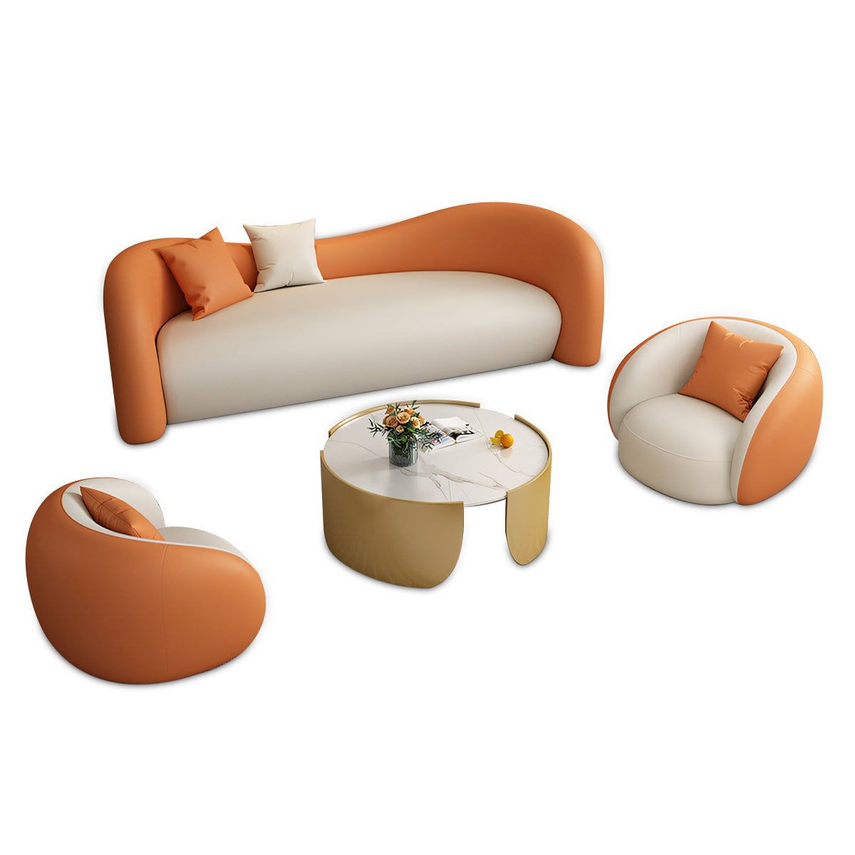 Furnavo Curved Lounge Sofa Set for Reception Areas