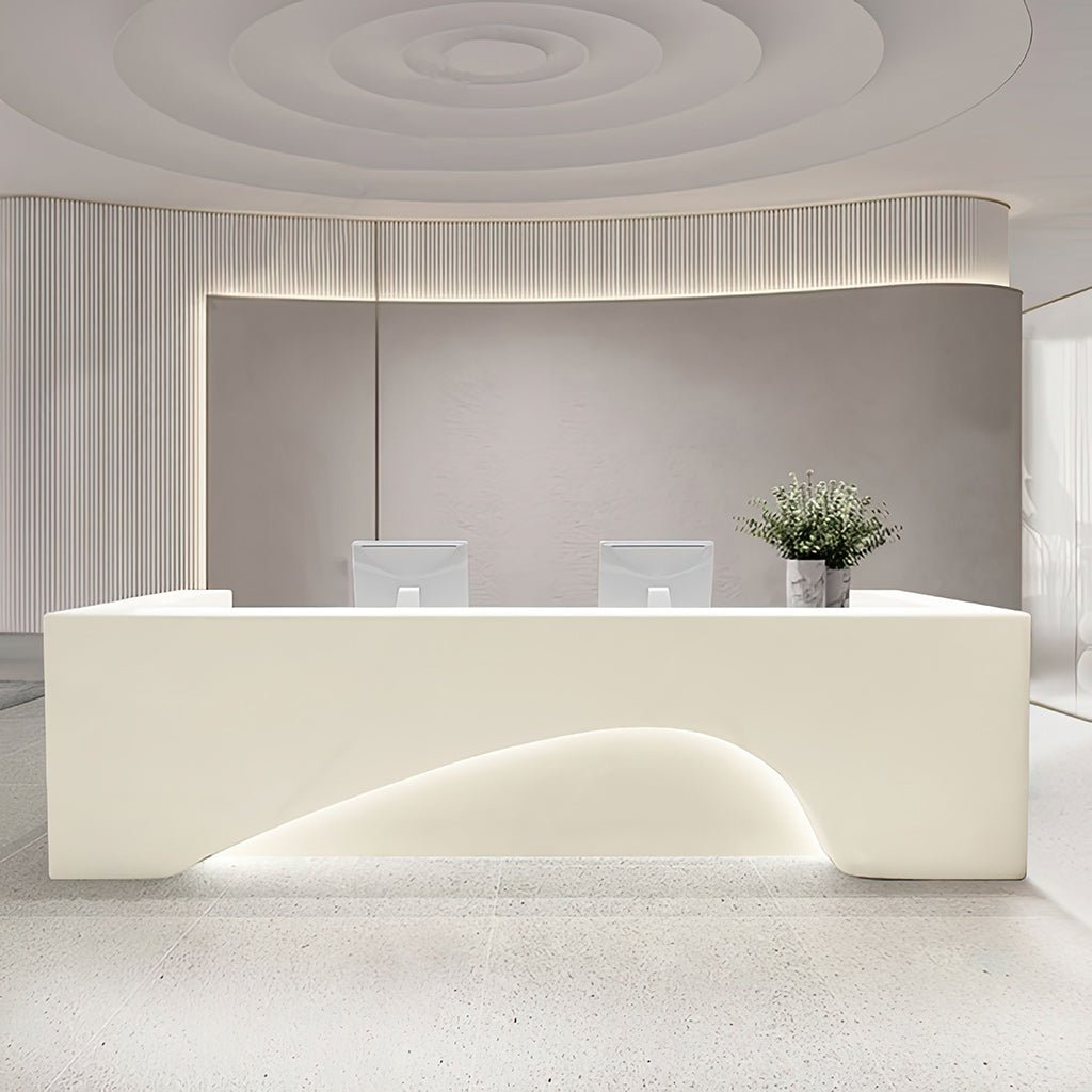 Furnavo Chic Reception Desk – Modern Checkout Counter for Offices & Beauty Salons
