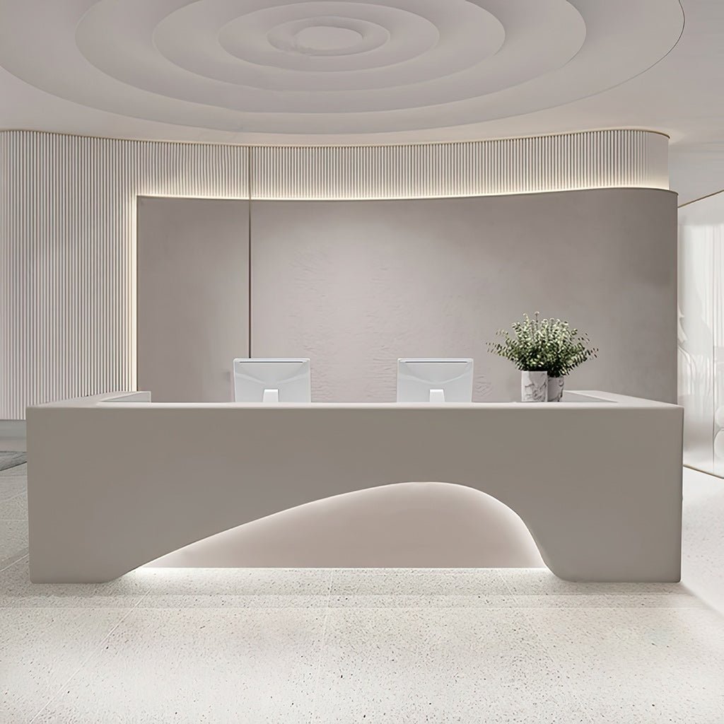 Furnavo Chic Reception Desk – Modern Checkout Counter for Offices & Beauty Salons