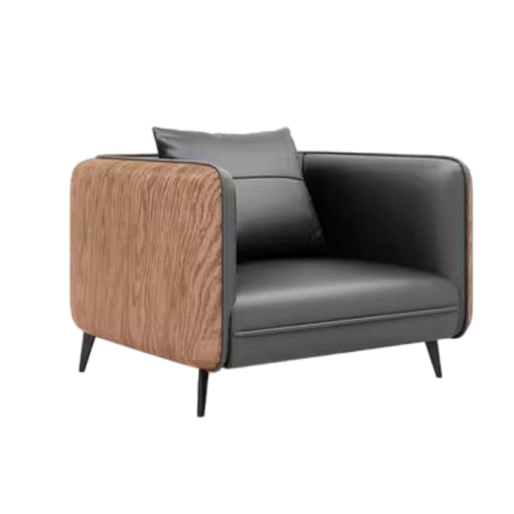 Furnavo Simple Fashion Office Couch Wood-Grain Sofa