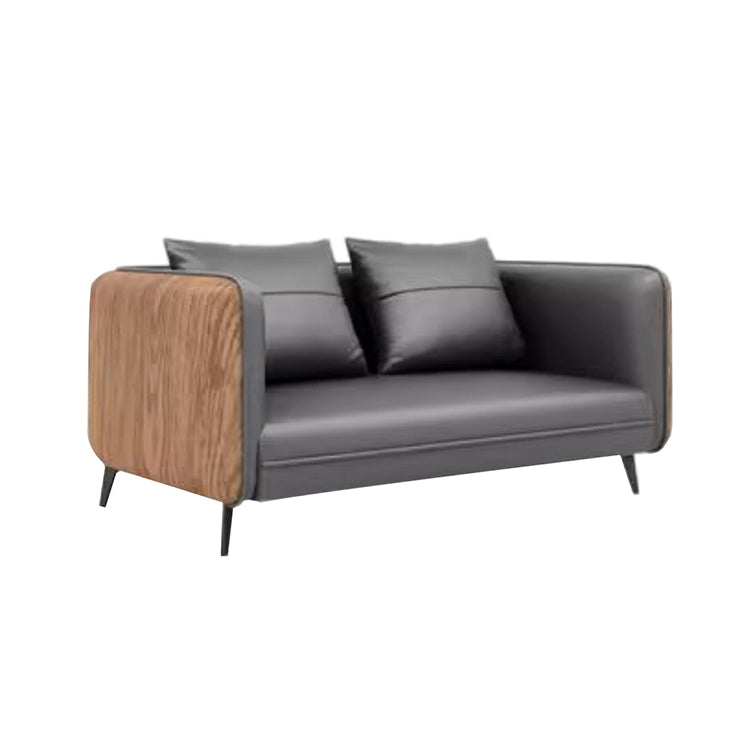 Furnavo Simple Fashion Office Couch Wood-Grain Sofa