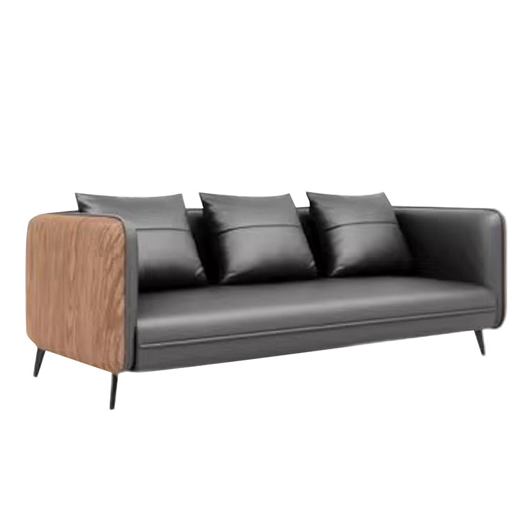 Furnavo Simple Fashion Office Couch Wood-Grain Sofa
