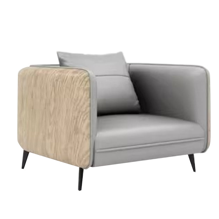 Furnavo Simple Fashion Office Couch Wood-Grain Sofa