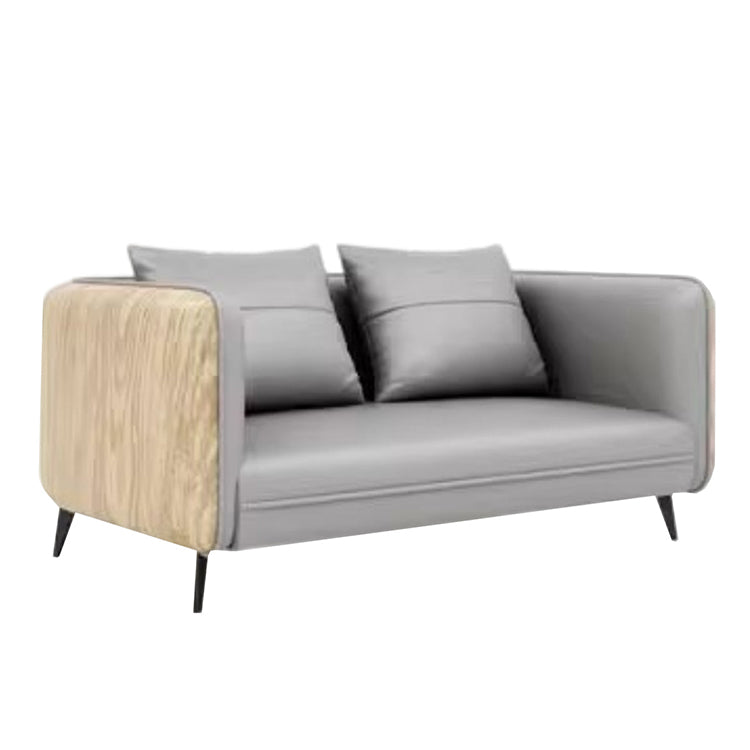 Furnavo Simple Fashion Office Couch Wood-Grain Sofa