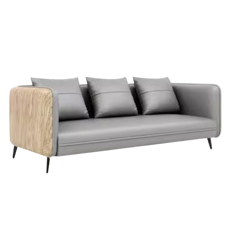 Furnavo Simple Fashion Office Couch Wood-Grain Sofa