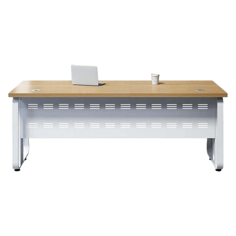 Furnavo Wood-Style Minimalist Executive Desk – Manager Office Workstation