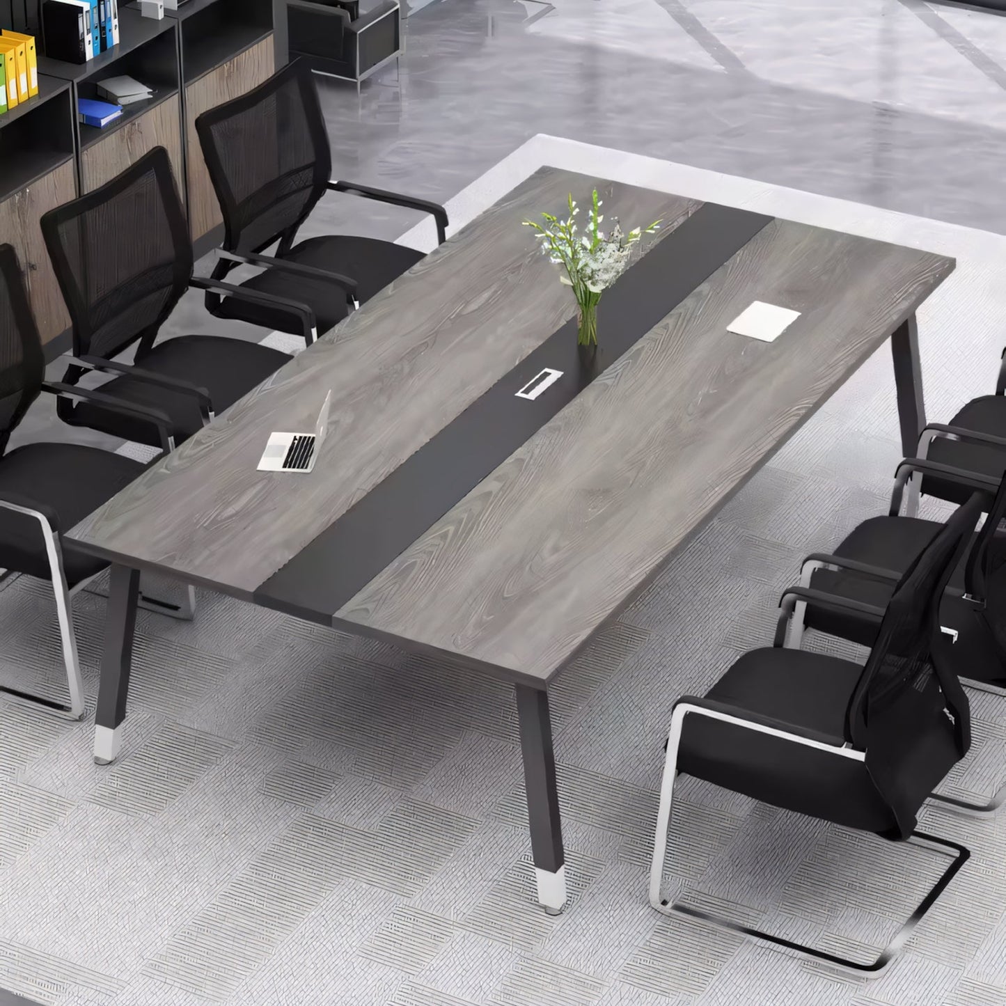 Furnavo Color-Blocking Office Conference Table – Modern Meeting Desk