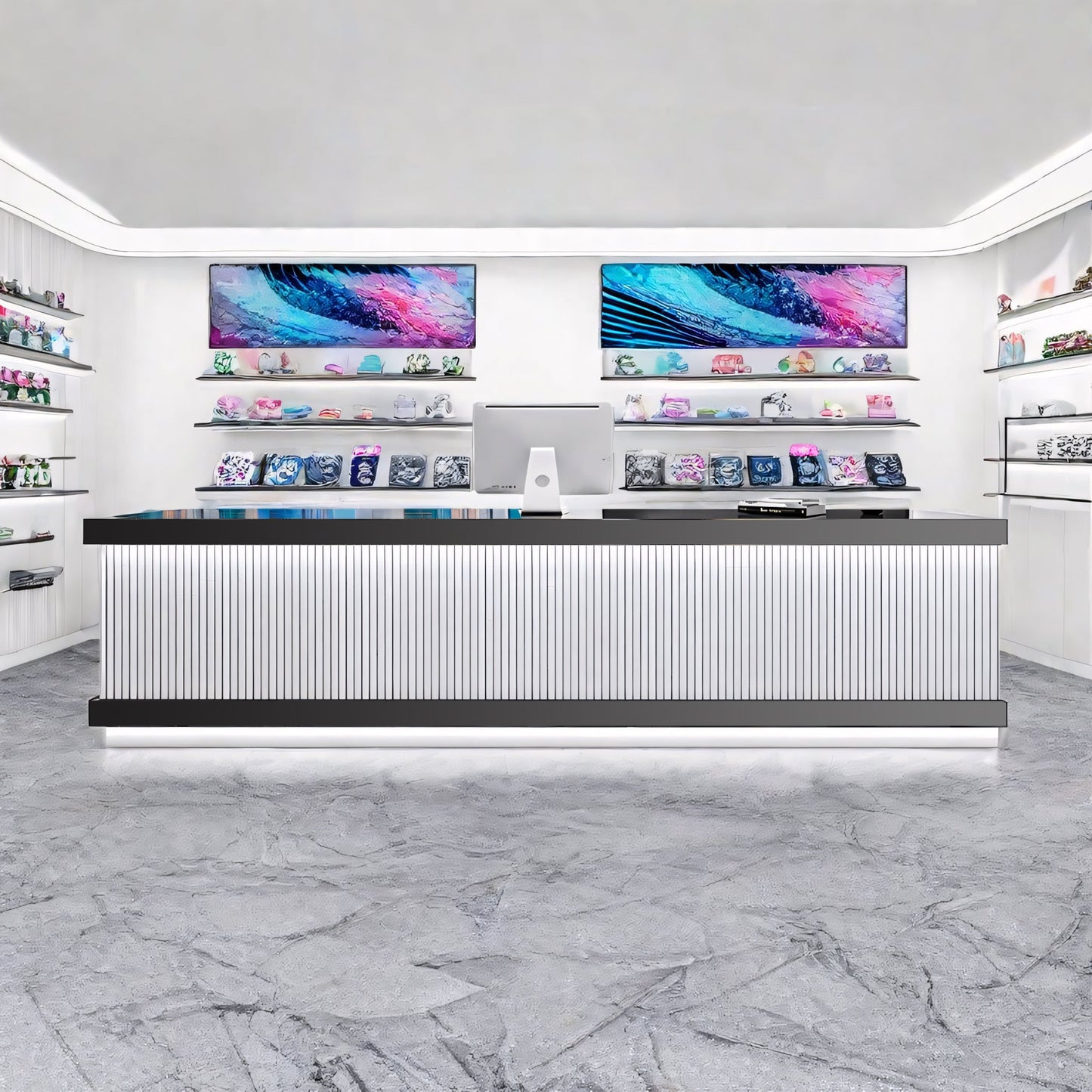 Furnavo Simple Salon Office Reception Desk for Store or Institution