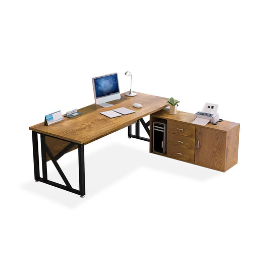 Furnavo Wooden Modern Boss Desk – Simple President Manager Workstation