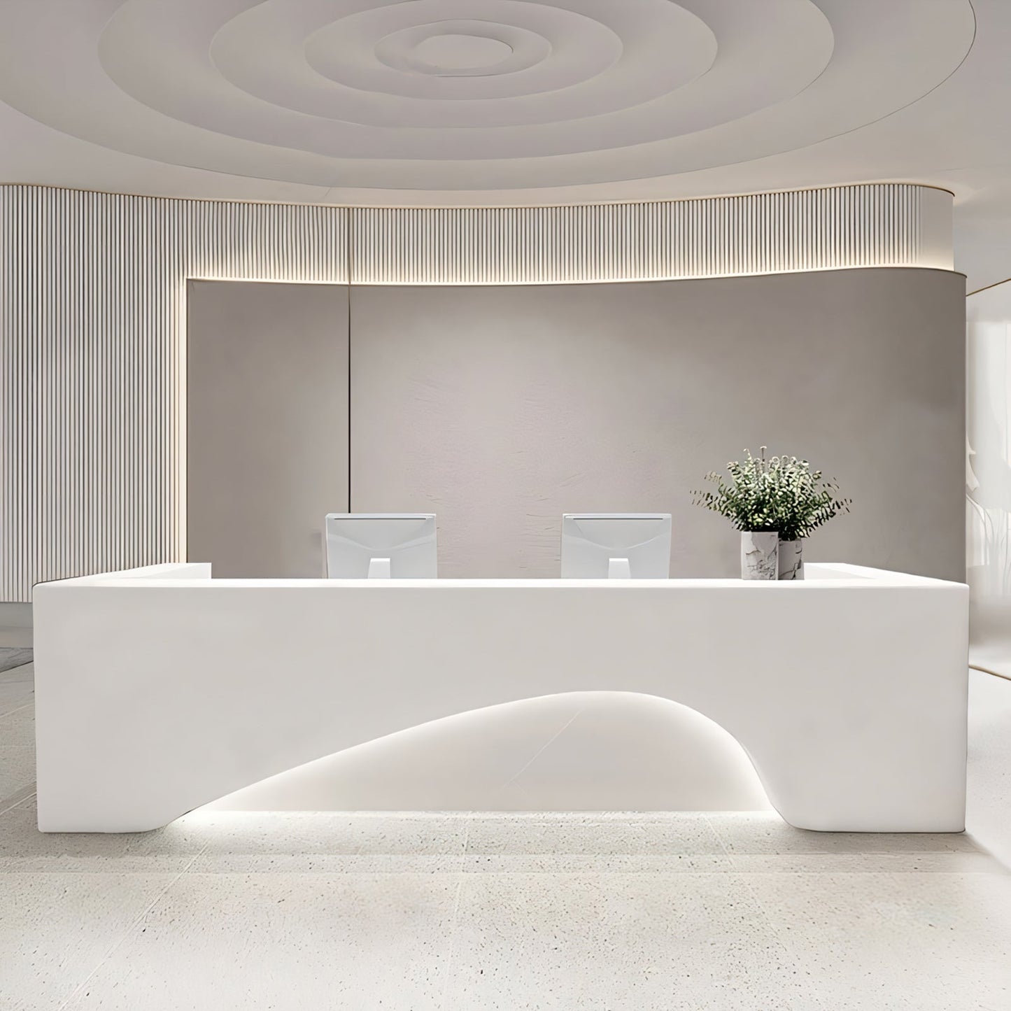 Furnavo Chic Reception Desk – Modern Checkout Counter for Offices & Beauty Salons