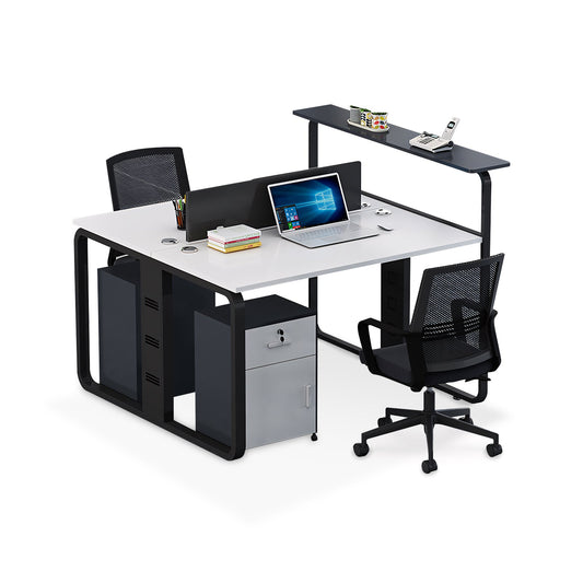 Furnavo Modern Six-Person Office Desk Set – Sophisticated Workspace for Teams