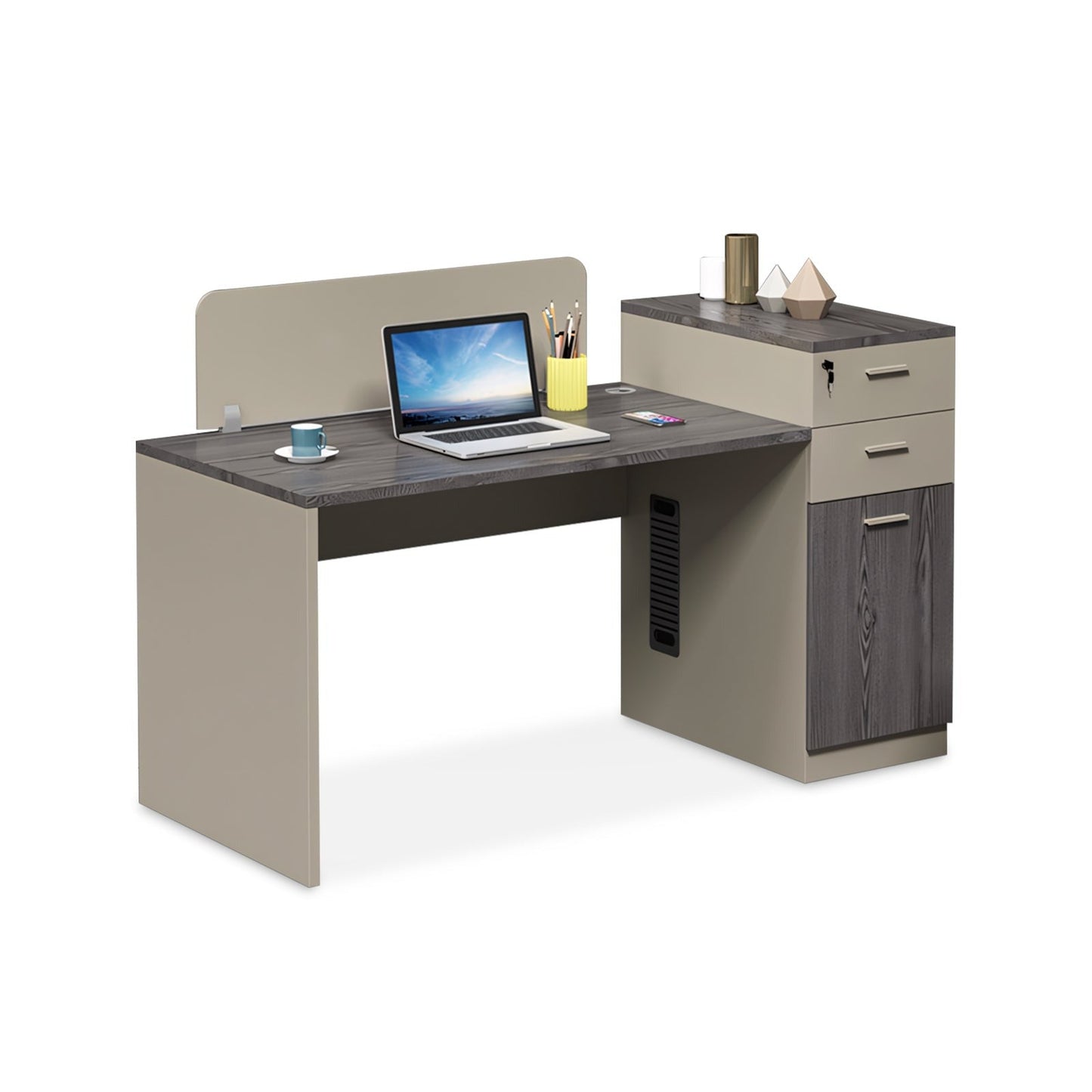 Furnavo Classic Computer Office Desk – Workstation with Storage