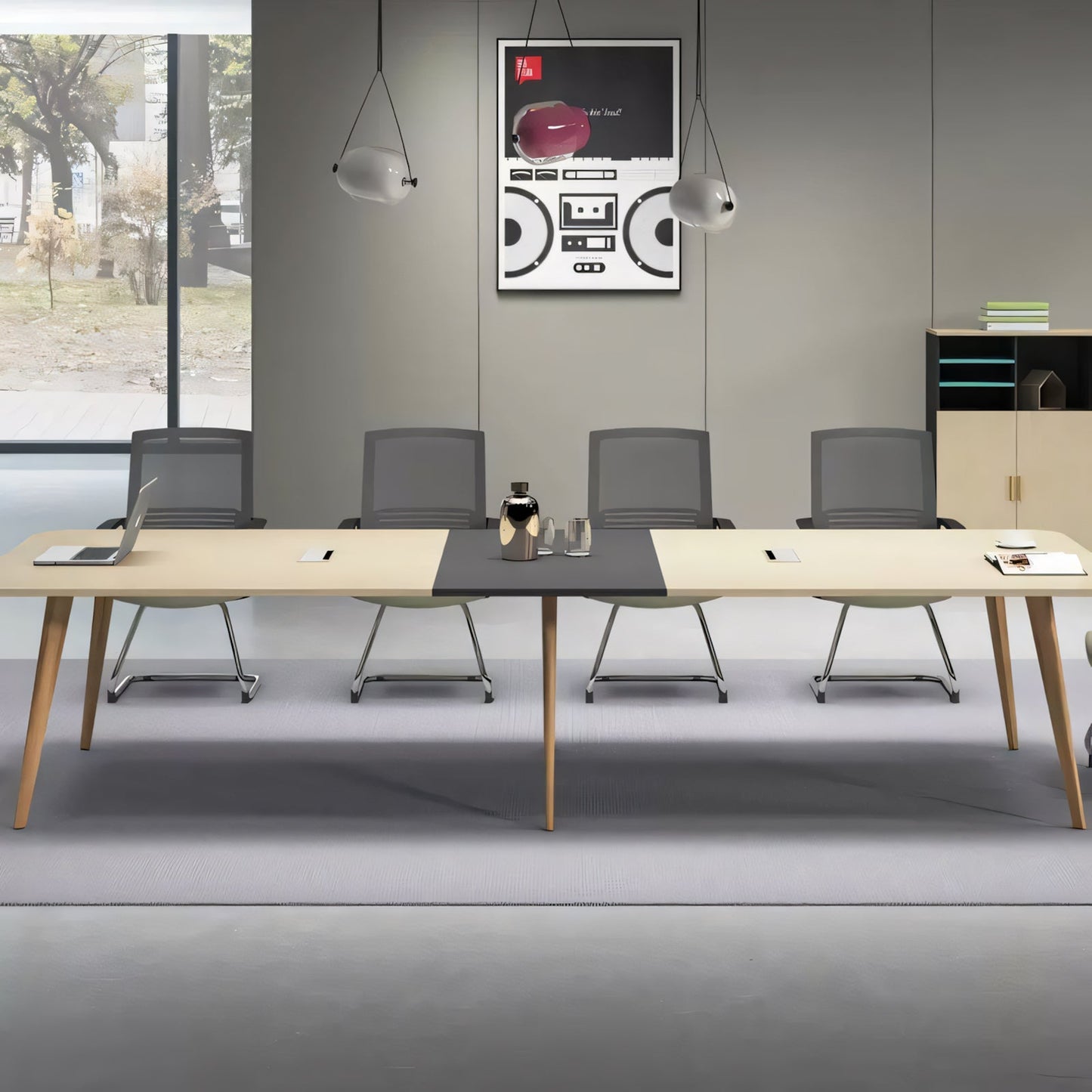 Furnavo Conference Table and Chairs – Simple Office Meeting Set