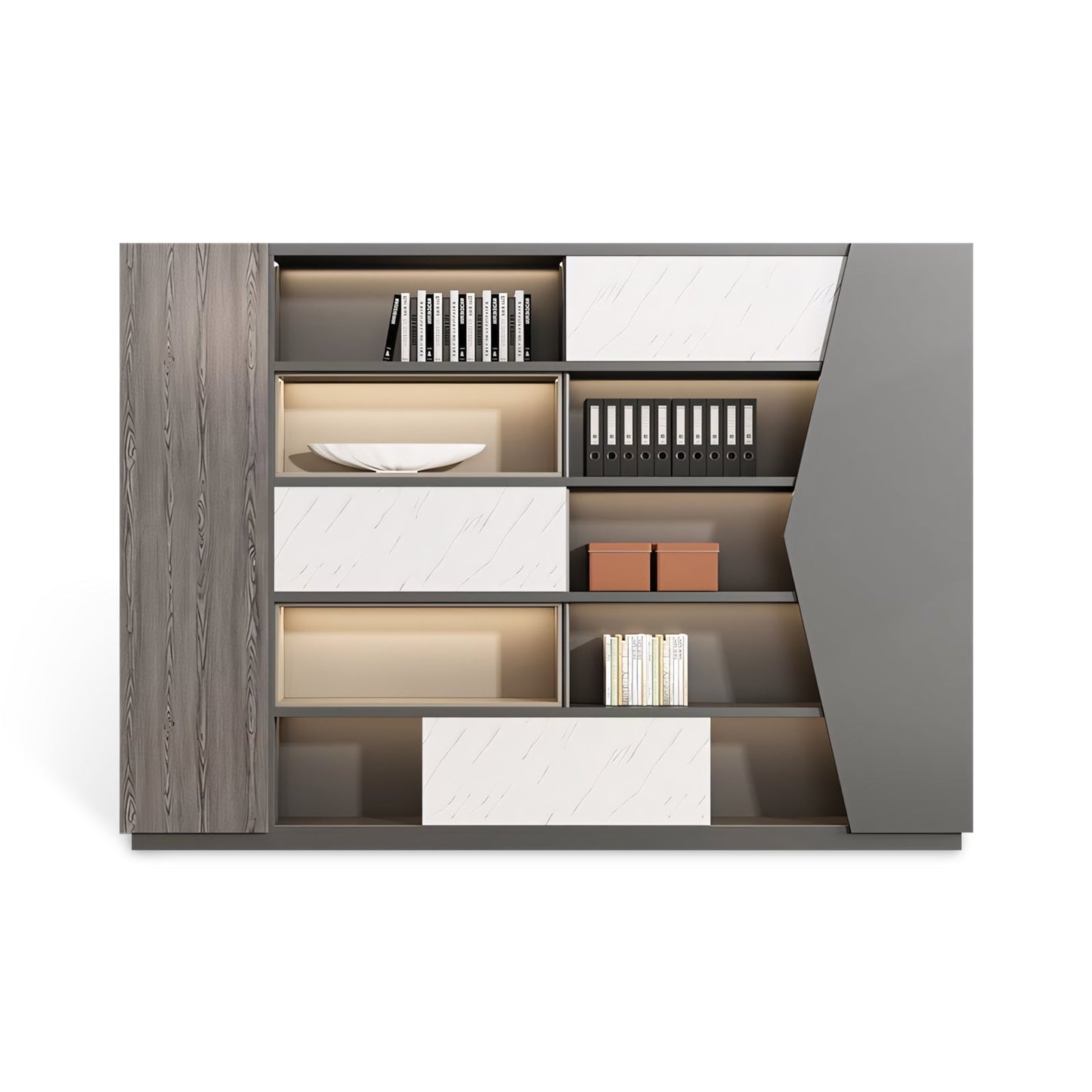 Furnavo Sleek Stylish Office Cabinet – Modern Wooden Storage for Workspace