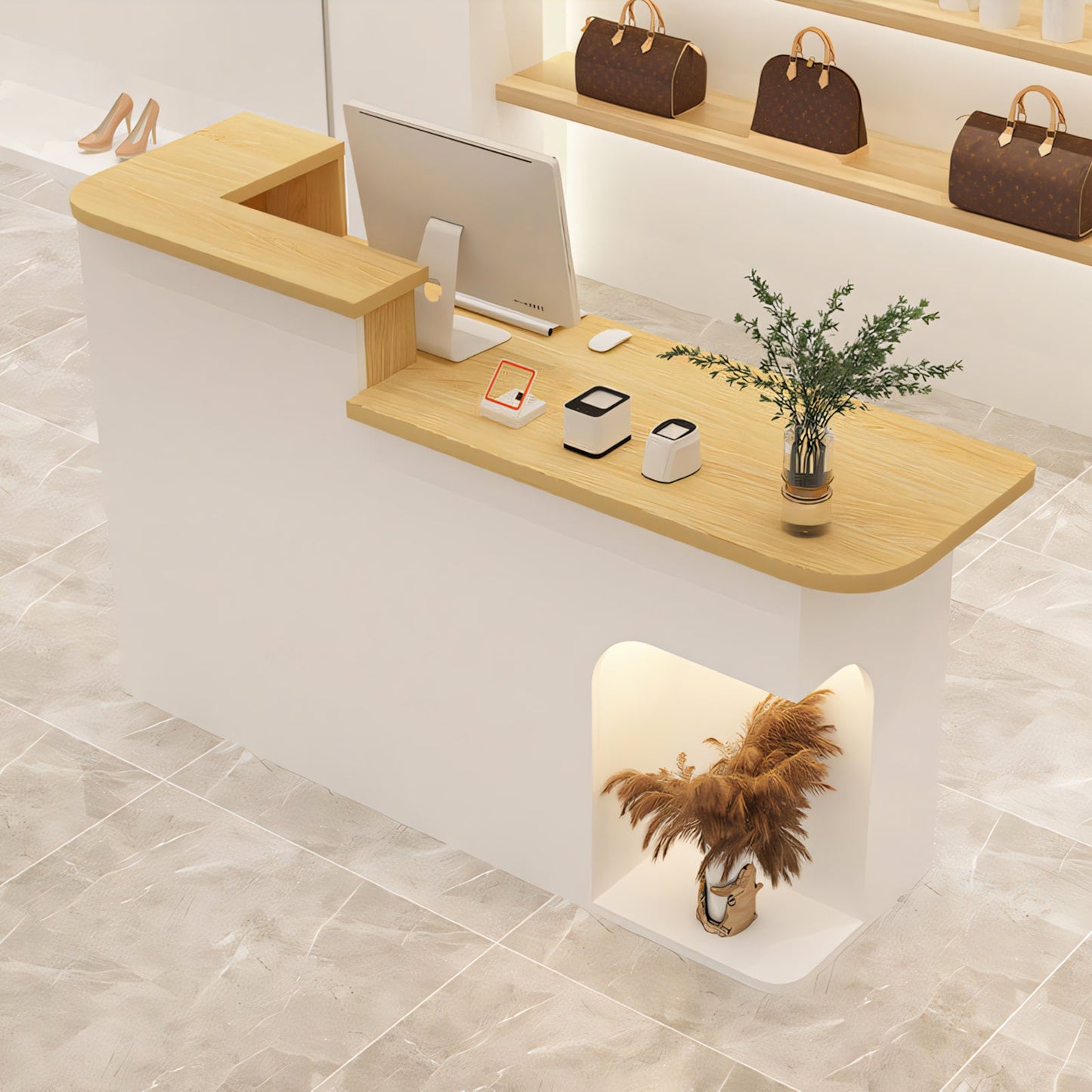 Furnavo Premium Office Store Institution Reception Checkout Counter