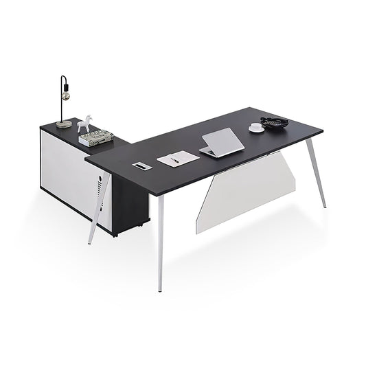 Furnavo Minimalist Boss Desk – Executive Office Combination Workstation