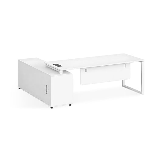 Furnavo Modern Executive Desk – Office Workstation with Large Storage