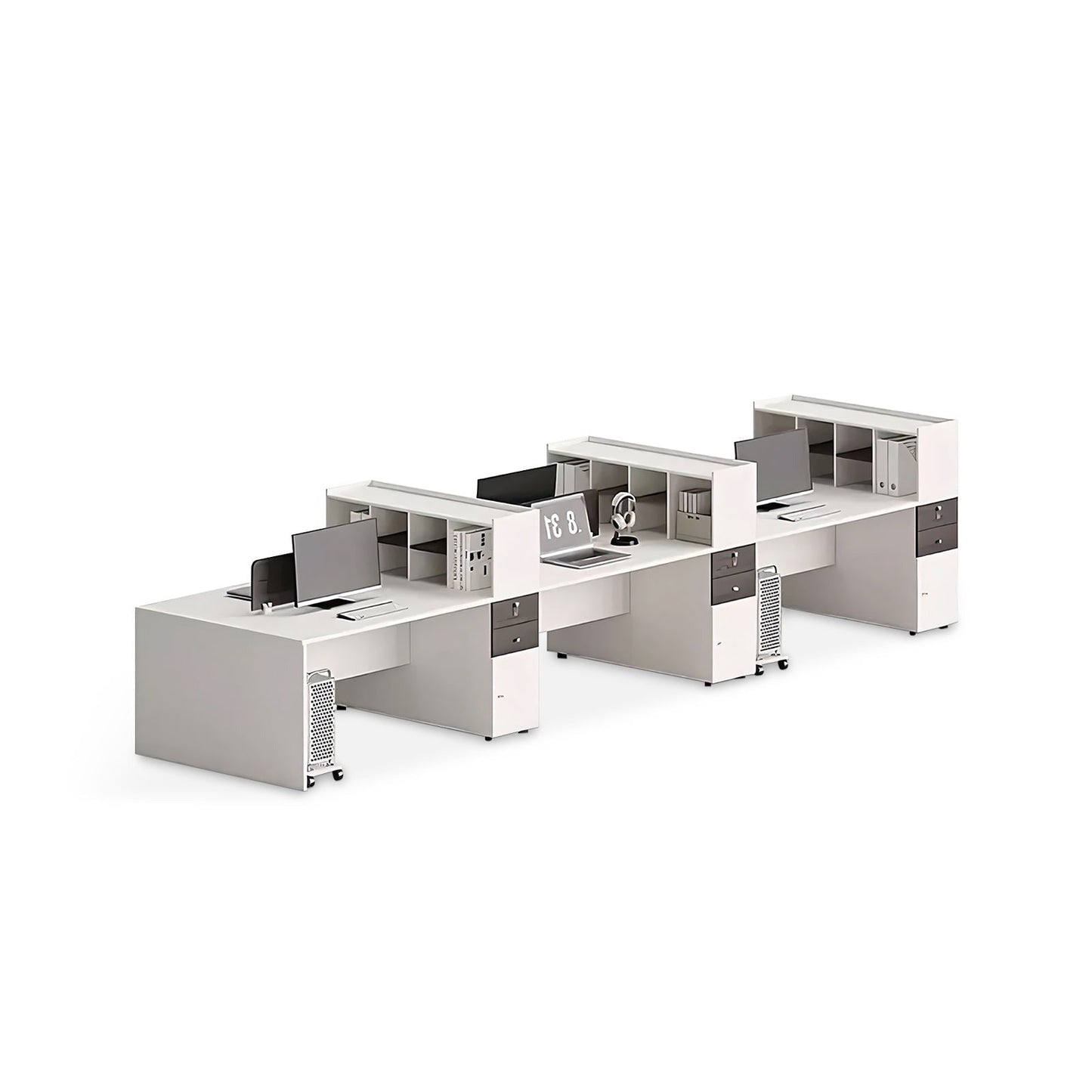 Furnavo Modern Double Workstation – Sleek Office Desk for Staff Collaboration