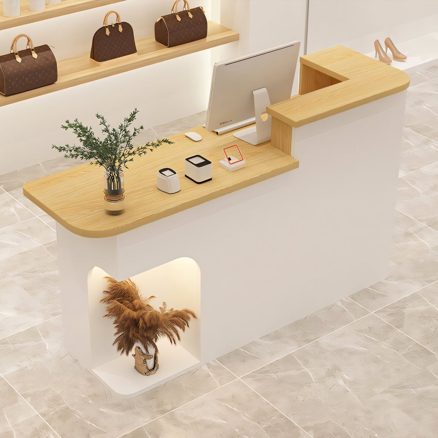 Furnavo Premium Office Store Institution Reception Checkout Counter