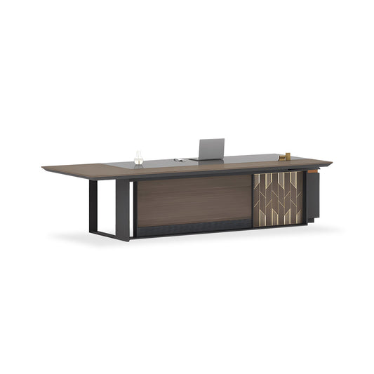 Furnavo Executive Office Desk – Workstation with Front Curtain Panel