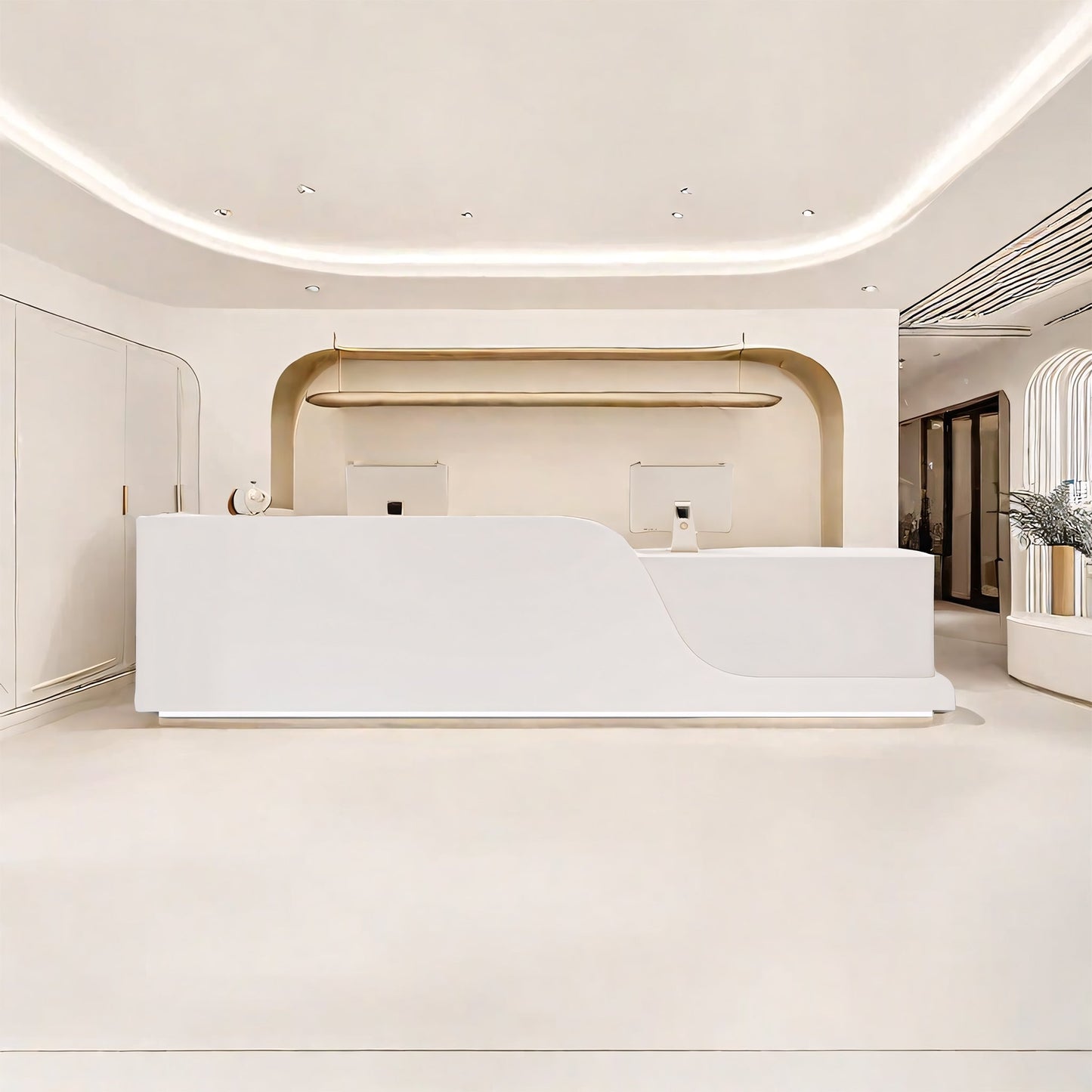 Furnavo Stylish Premium Rectangular Reception Desk