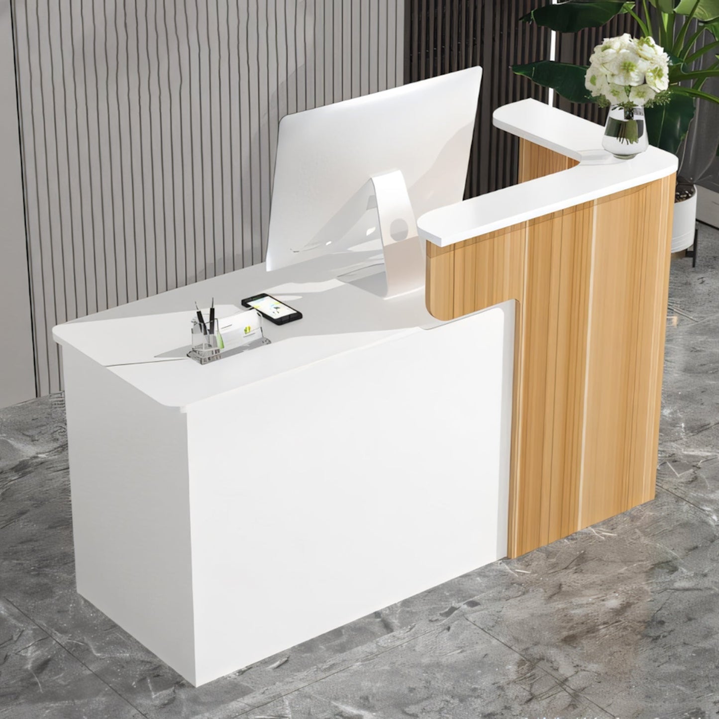 Furnavo Fashion Reception Desk – Compact Checkout Counter for Offices & Shops