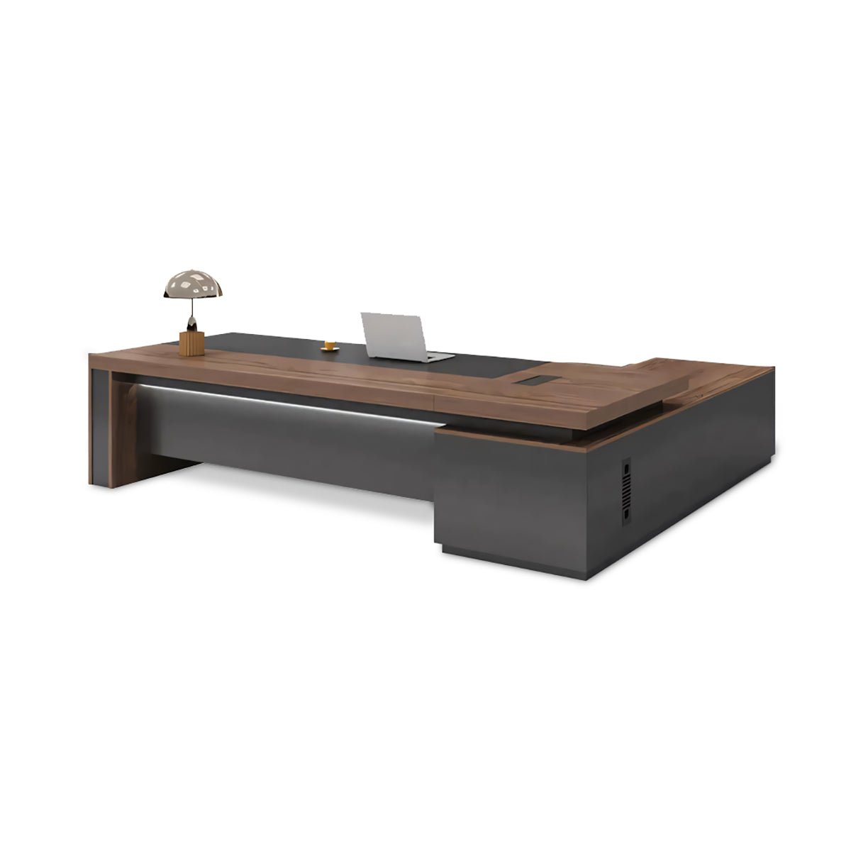 Furnavo Executive Desk with Built-In LED Strip Lighting