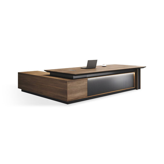 Furnavo Modern Executive Desk – Refined Desk with Large Side Cabinet