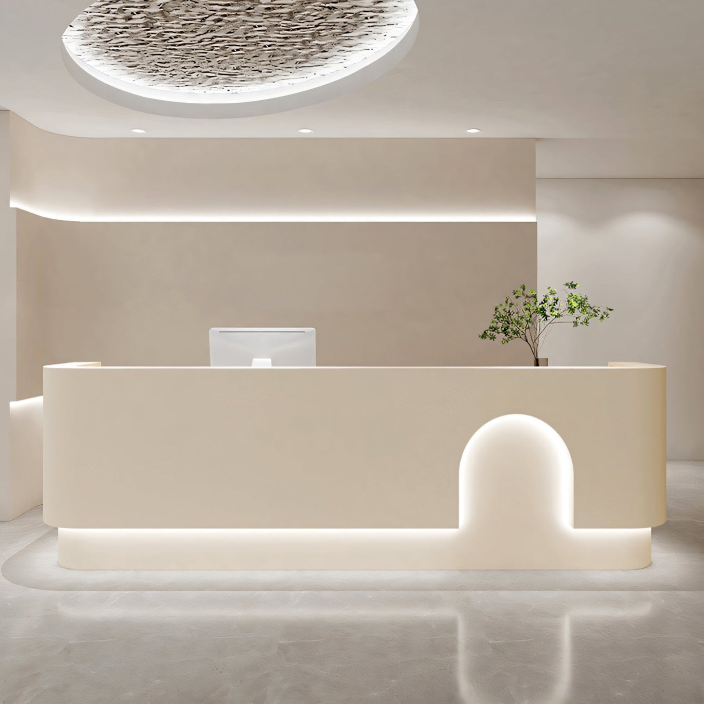 Furnavo Minimalist Lacquered Salon Store Checkout Reception Desk
