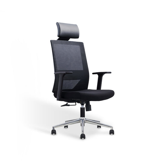 Furnavo Ergonomic Black Mesh Swivel Office Chair
