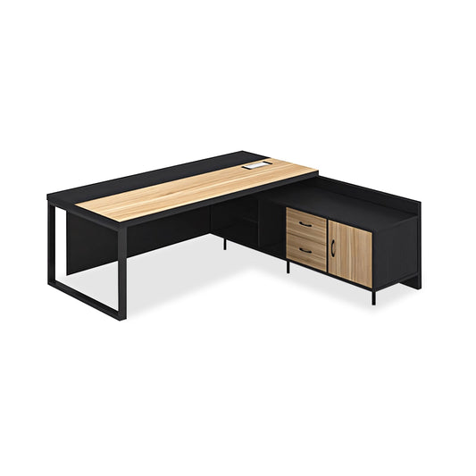 Furnavo Modern Executive Desk – Mixed Contemporary Office Workstation