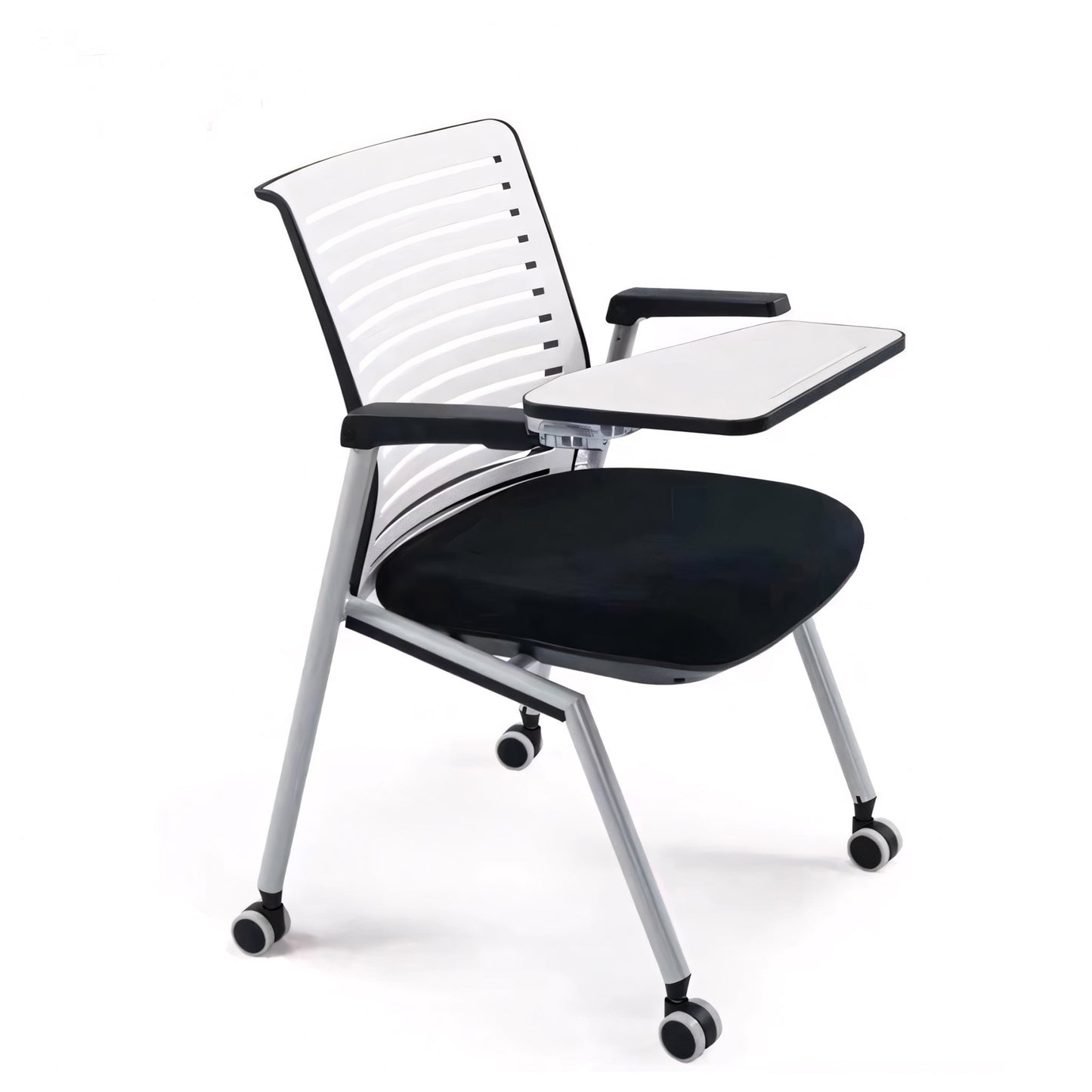 Furnavo Foldable Executive Office Chair with Writing Tablet and Wheels