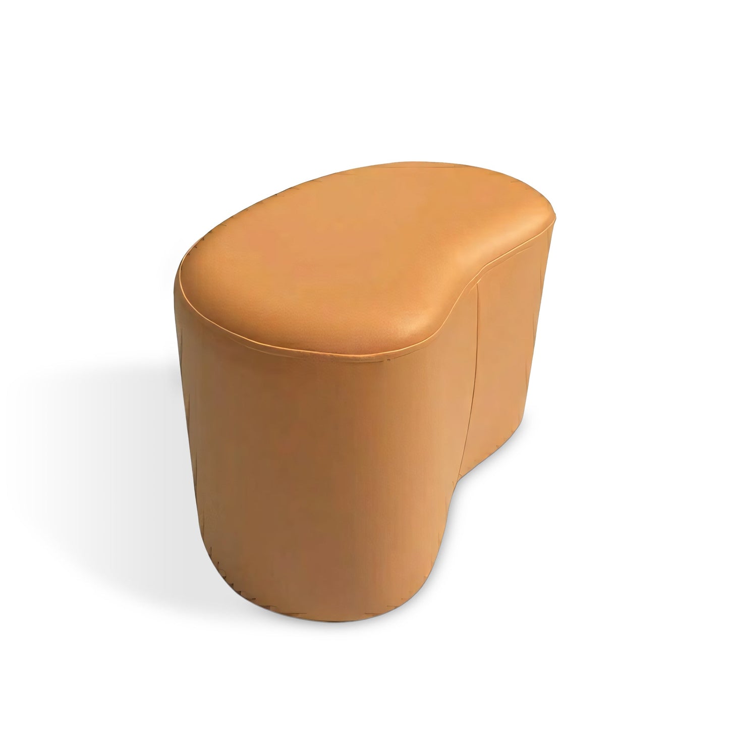 Furnavo Crescent Low Stool with Tech-Fabric Upholstery
