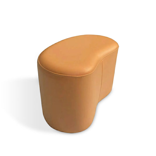 Furnavo Crescent Low Stool with Tech-Fabric Upholstery