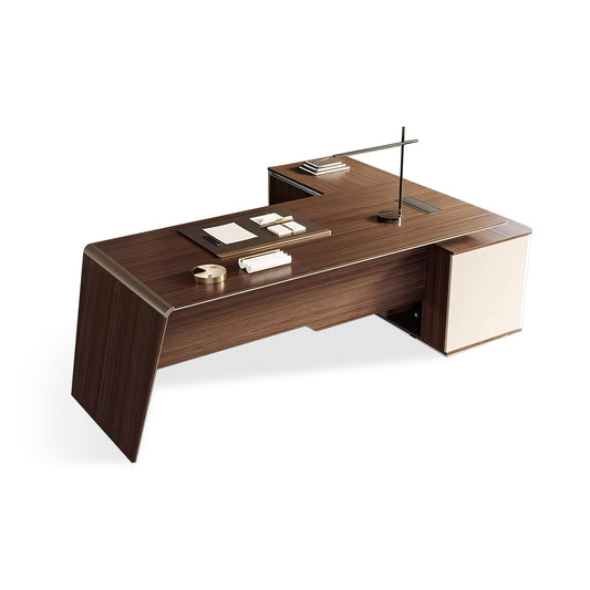 Furnavo Executive Computer Office Desk – Boss Workstation with Thickened Desktop