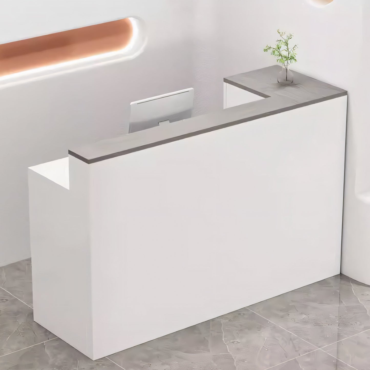 Furnavo Light Luxury Reception Desk – Modern Checkout Counter for Stores & Offices